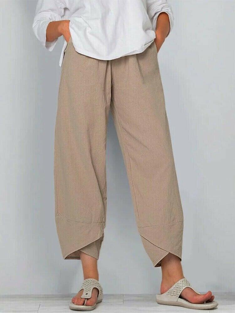 💥Limited Sale 70% OFF💥Vintage Asymmetrical Elastic Waist Pockets Pants