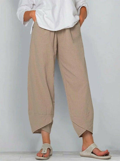 💥Limited Sale 70% OFF💥Vintage Asymmetrical Elastic Waist Pockets Pants