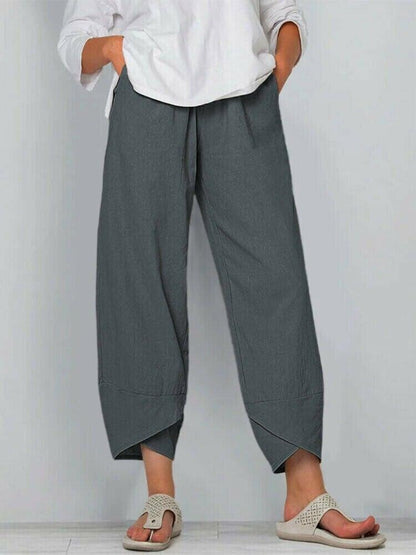 💥Limited Sale 70% OFF💥Vintage Asymmetrical Elastic Waist Pockets Pants
