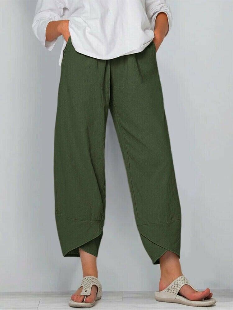 💥Limited Sale 70% OFF💥Vintage Asymmetrical Elastic Waist Pockets Pants