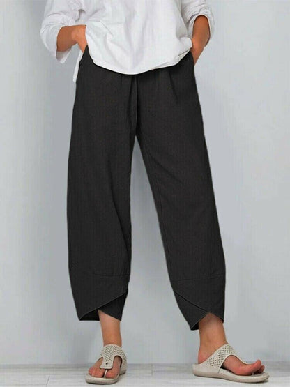 💥Limited Sale 70% OFF💥Vintage Asymmetrical Elastic Waist Pockets Pants
