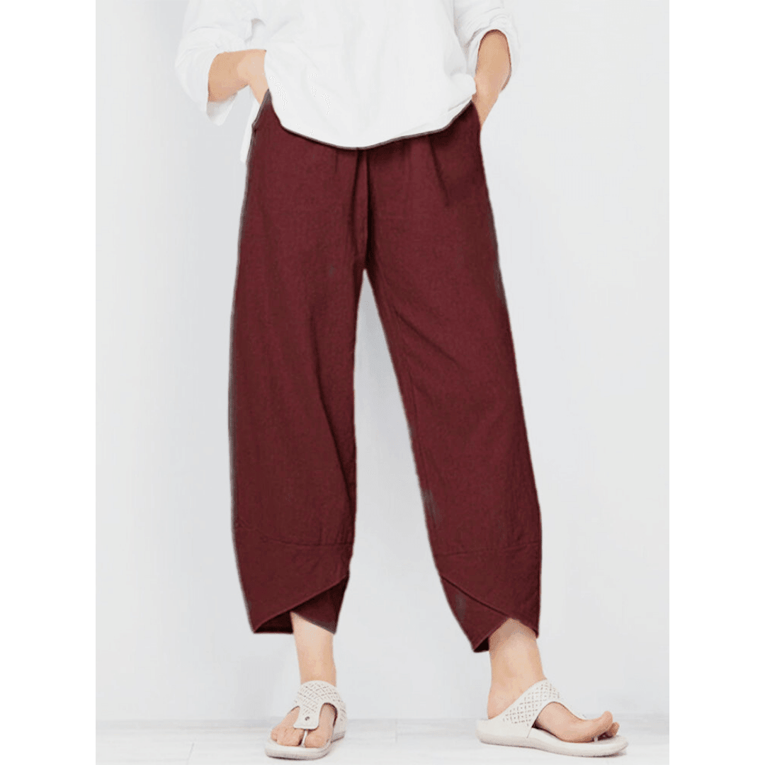 💥Limited Sale 70% OFF💥Vintage Asymmetrical Elastic Waist Pockets Pants