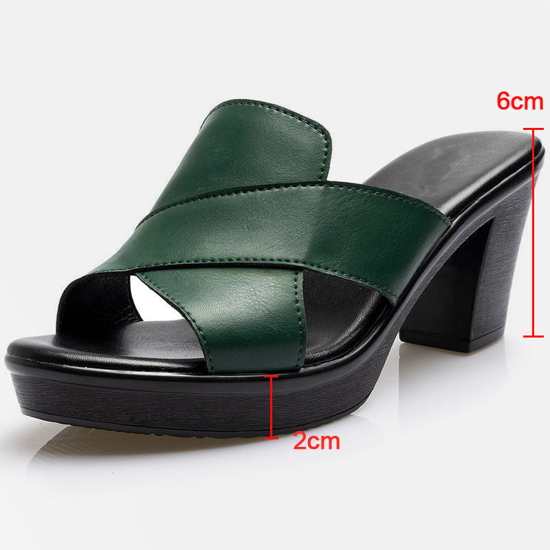 Women's Platform Slip on Chunky High Heel Sandals🌸Buy 2 pairs free shipping🌸