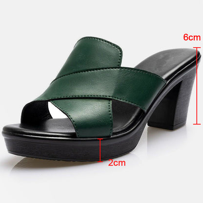 Women's Platform Slip on Chunky High Heel Sandals🌸Buy 2 pairs free shipping🌸
