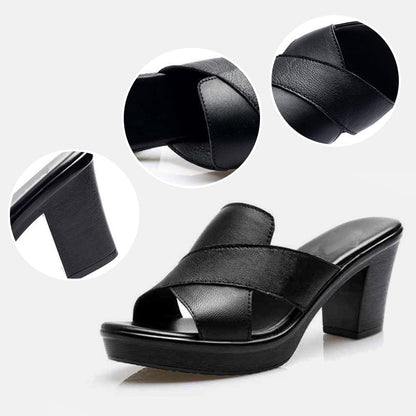 Women's Platform Slip on Chunky High Heel Sandals🌸Buy 2 pairs free shipping🌸