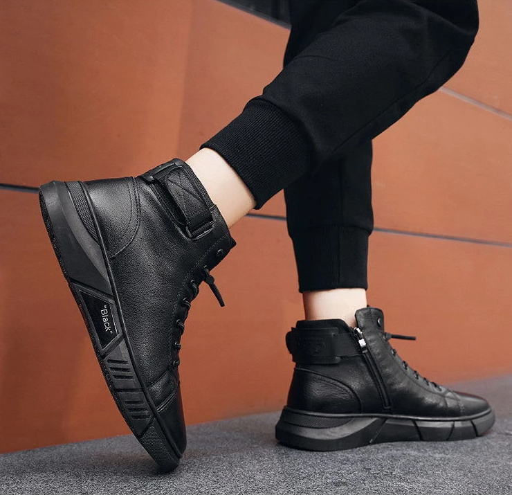 Men’s Genuine Leather Fleece-Lined Orthopaedic Chukka Boots