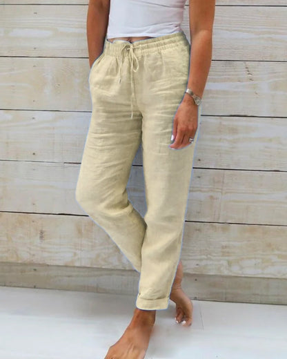 Women's  Elastic Waist Cotton Linen Wide Leg Pants🥰Buy 2 free shipping