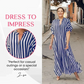 🔥Hot sale- 50% OFF 🔥 V-Neck Striped Maxi Dress