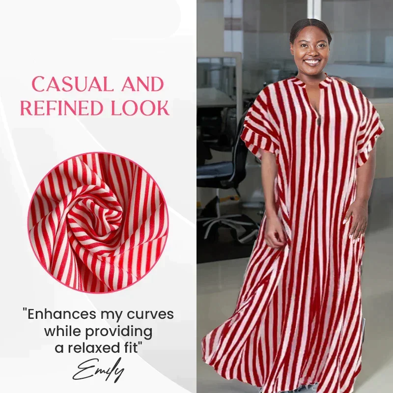 🔥Hot sale- 50% OFF 🔥 V-Neck Striped Maxi Dress