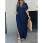 2024 SLIT V-NECK EFFORTLESS MAXI LONG DRESS