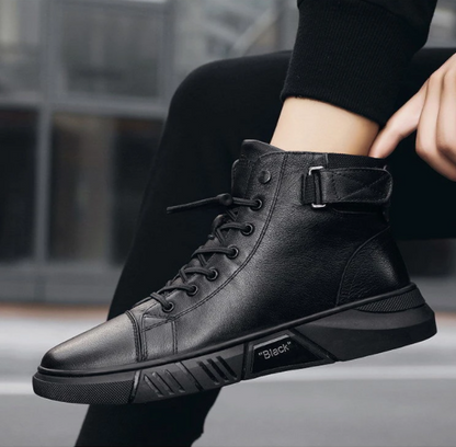 Men’s Genuine Leather Fleece-Lined Orthopaedic Chukka Boots
