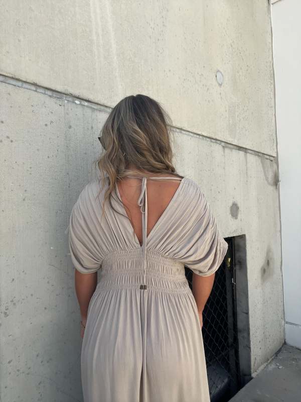 2024 SLIT V-NECK EFFORTLESS MAXI LONG DRESS