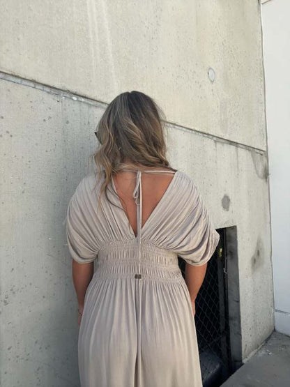 2024 SLIT V-NECK EFFORTLESS MAXI LONG DRESS