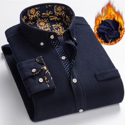 Hot Sale - 49% OFF💥Men's High Quality Corduroy Warm Winter Shirt Thick Fleece