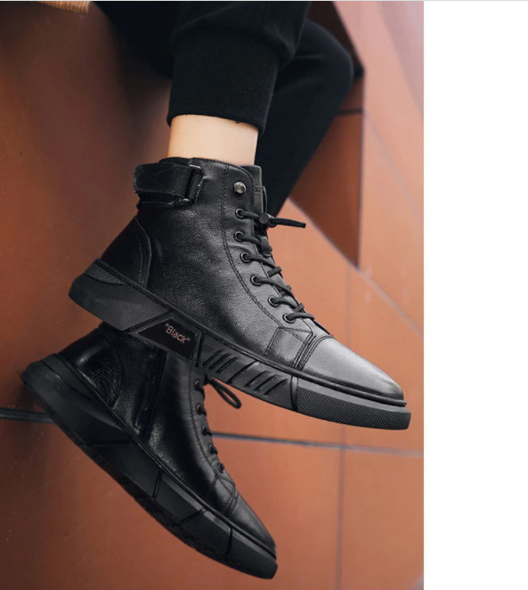 Men’s Genuine Leather Fleece-Lined Orthopaedic Chukka Boots