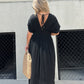 2024 SLIT V-NECK EFFORTLESS MAXI LONG DRESS