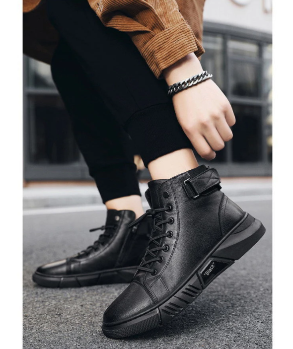 Men’s Genuine Leather Fleece-Lined Orthopaedic Chukka Boots