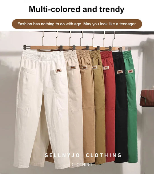 💝Women's Elastic Waist Cotton Pants【BUY 2 GET FREE SHIPPING】