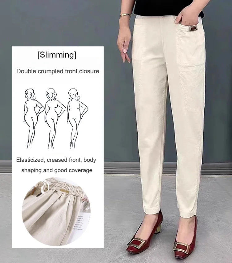 💝Women's Elastic Waist Cotton Pants【BUY 2 GET FREE SHIPPING】