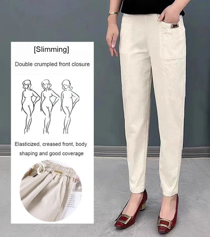 💝Women's Elastic Waist Cotton Pants【BUY 2 GET FREE SHIPPING】