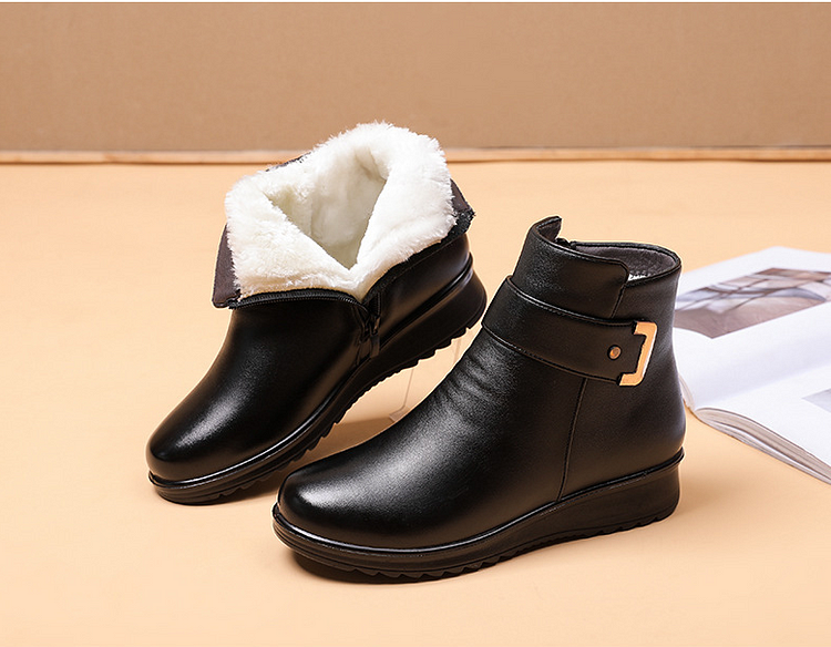 Genuine Leather Metal Buckle Velvet Boots💟FREE SHIPPING
