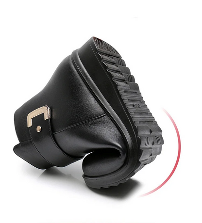 Genuine Leather Metal Buckle Velvet Boots💟FREE SHIPPING