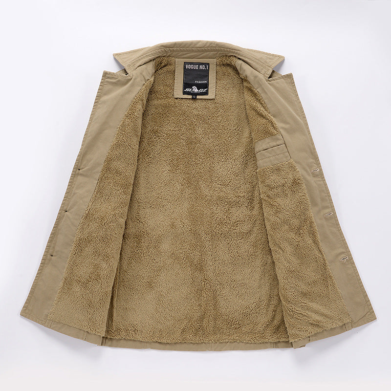 Men'S Long Insulated Trench Coat With Waist Belt💥FREE SHIPPING
