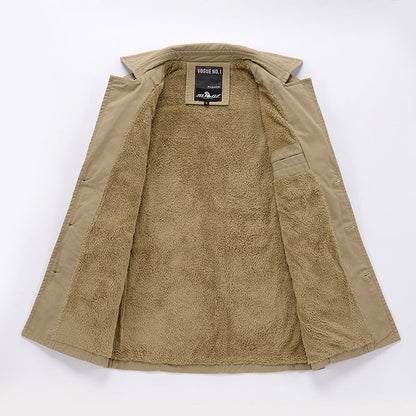 Men'S Long Insulated Trench Coat With Waist Belt💥FREE SHIPPING