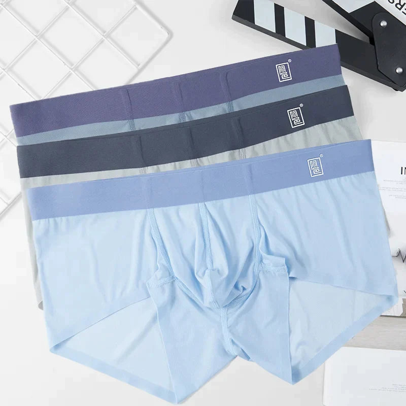 Men's Ultra-Thin Seamless Ice Silk Boxer Shorts【Buy 3 get 2 free】