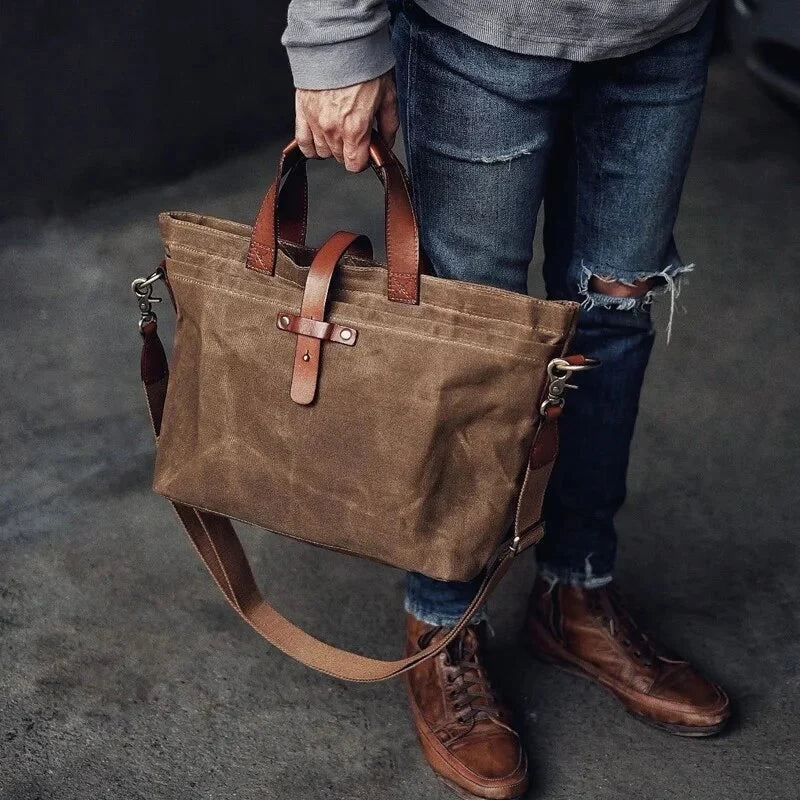 Gift Choice Vintage Waxed Canvas Tote Bag【FREE SHIPPING】