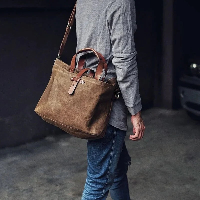 Gift Choice Vintage Waxed Canvas Tote Bag【FREE SHIPPING】