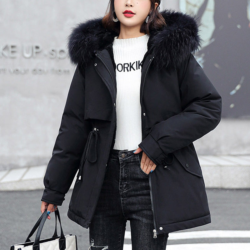 Woman’s Winter Loose Hooded Synthetic Fleece Thickened Parka Coat【FREE SHIPPING】