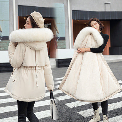 Woman’s Winter Loose Hooded Synthetic Fleece Thickened Parka Coat【FREE SHIPPING】