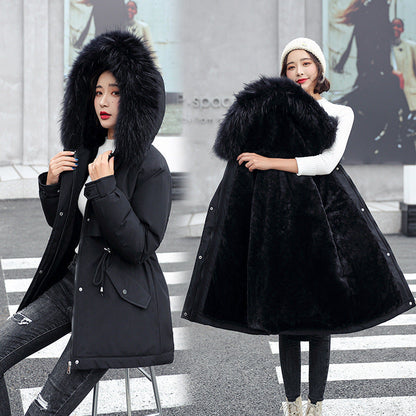 Woman’s Winter Loose Hooded Synthetic Fleece Thickened Parka Coat【FREE SHIPPING】