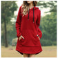 Best Gift for Her - Women's Casual Loose Solid Color Hoodie Dress