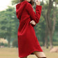 Best Gift for Her - Women's Casual Loose Solid Color Hoodie Dress