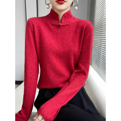 Winter half turtleneck retro buckle pullover knitted sweater🥰Buy 2 free shipping