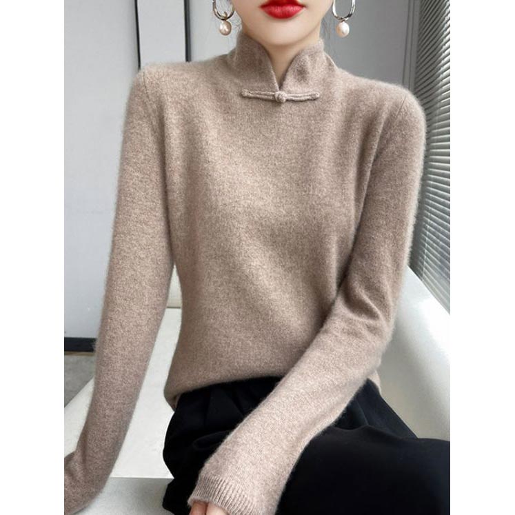 Winter half turtleneck retro buckle pullover knitted sweater🥰Buy 2 free shipping