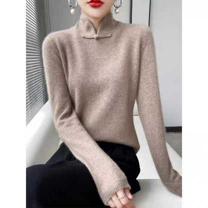 Winter half turtleneck retro buckle pullover knitted sweater🥰Buy 2 free shipping