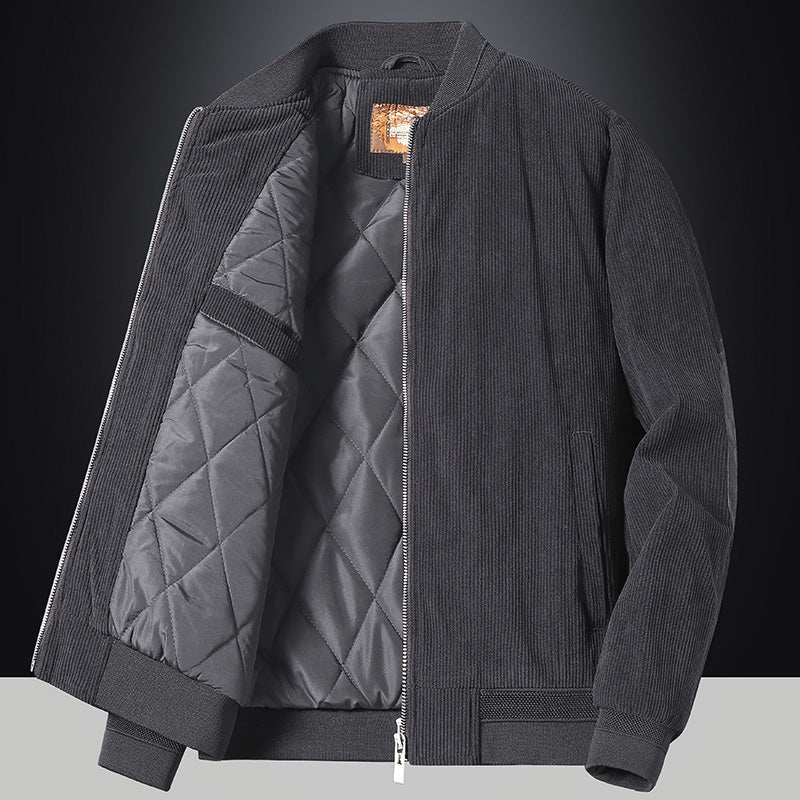 Outdoor Leisure Thickened Padded Corduroy Baseball Jacket-FREE SHIPPING
