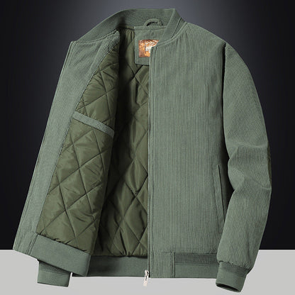 Outdoor Leisure Thickened Padded Corduroy Baseball Jacket-FREE SHIPPING