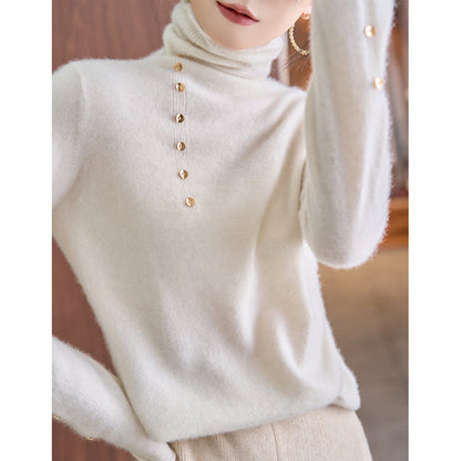 Women’s Elegant Turtleneck Base Knit Shirt