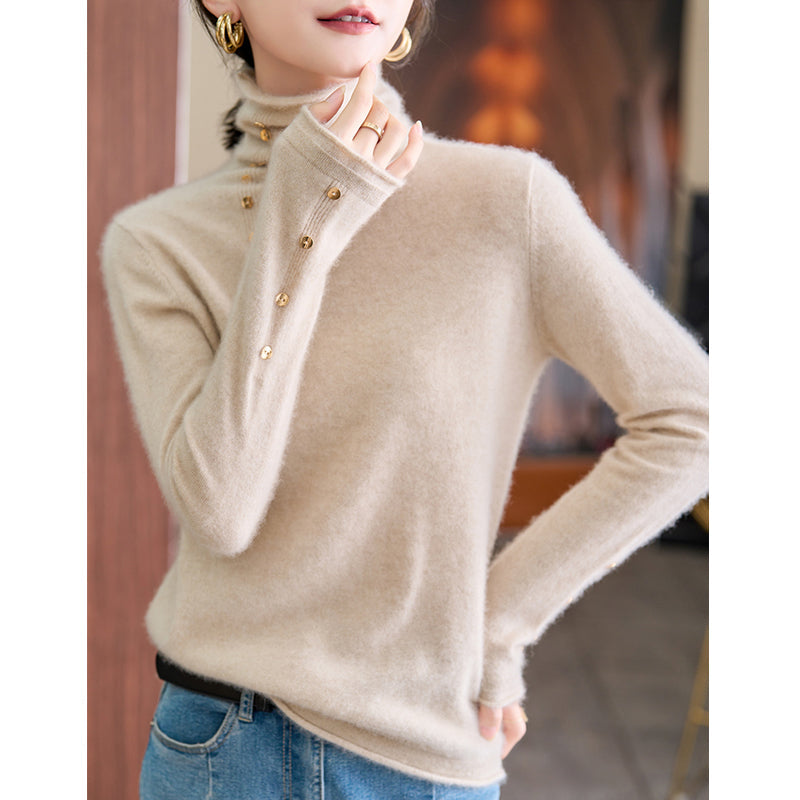Women’s Elegant Turtleneck Base Knit Shirt