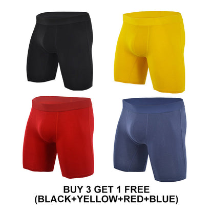 Men's Mid-Waist Stretch Sports Flat Briefs