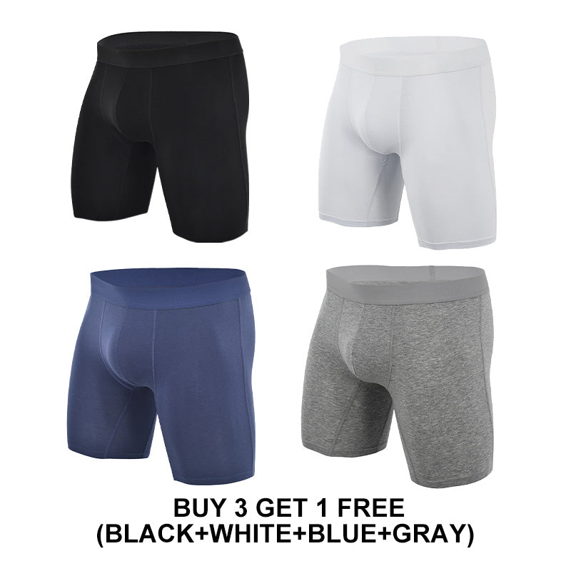 Men's Mid-Waist Stretch Sports Flat Briefs