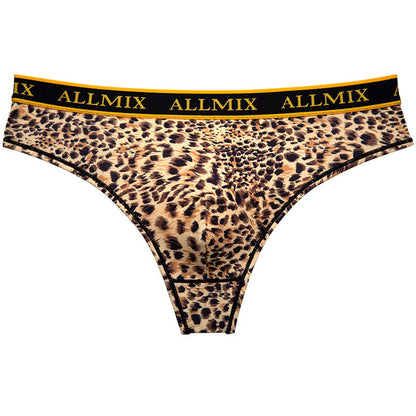 Men's Letter Leopard Print Low Rise Briefs