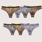 Men's Letter Leopard Print Low Rise Briefs