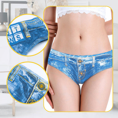 Women's Denim Pattern Printed Cotton Briefs