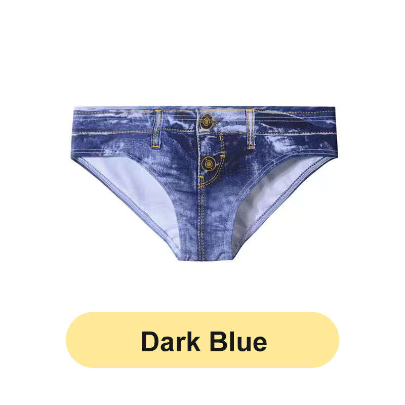 Women's Denim Pattern Printed Cotton Briefs