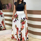 Fashion Colorblocking Printed Slim Long Dress
